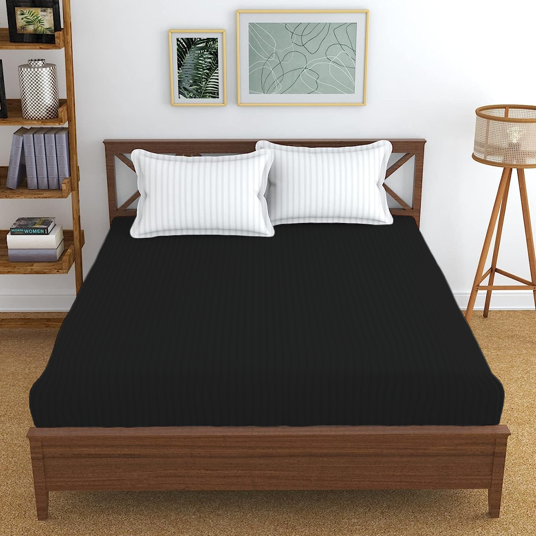 Black Stripe Fitted Bed Sheet Only