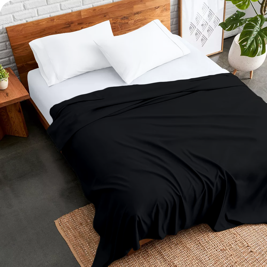 Black Flat Bed Sheet Only