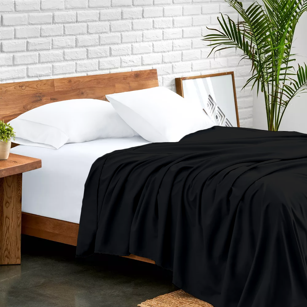 Black Flat Bed Sheet Only
