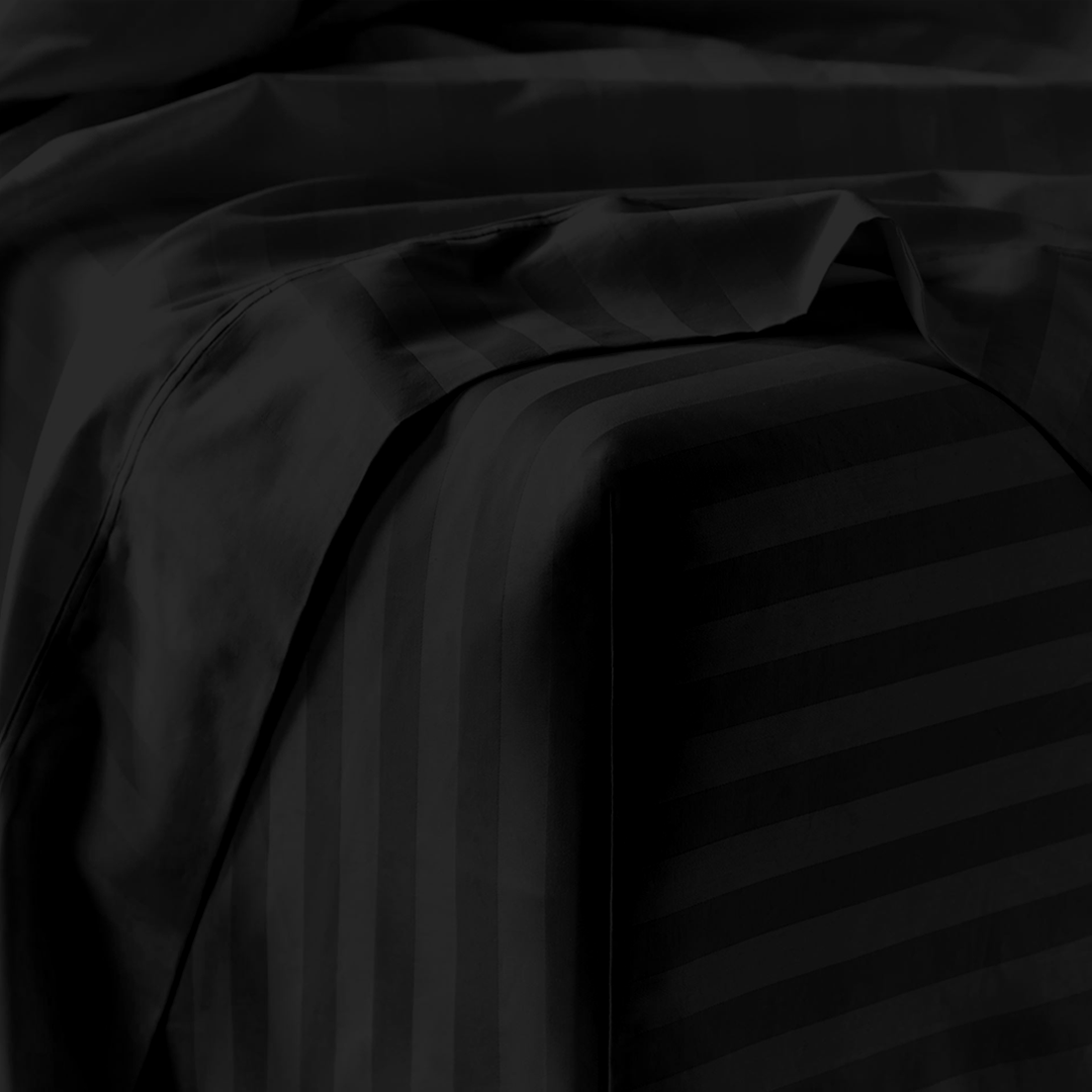 Black Stripe Bed Sheets - ( 4-Piece )