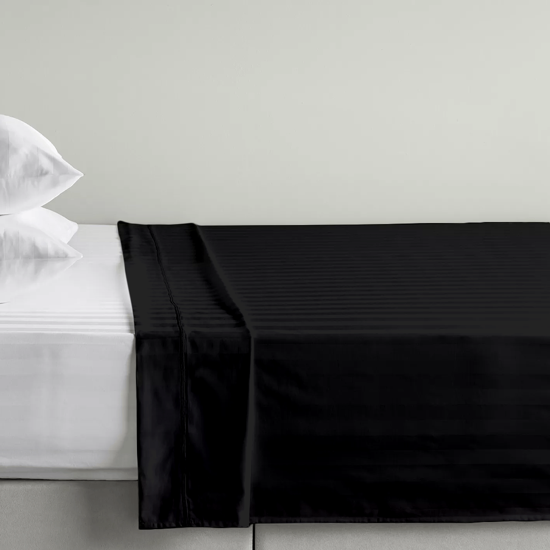 Black Stripe Flat Bed Sheet Only