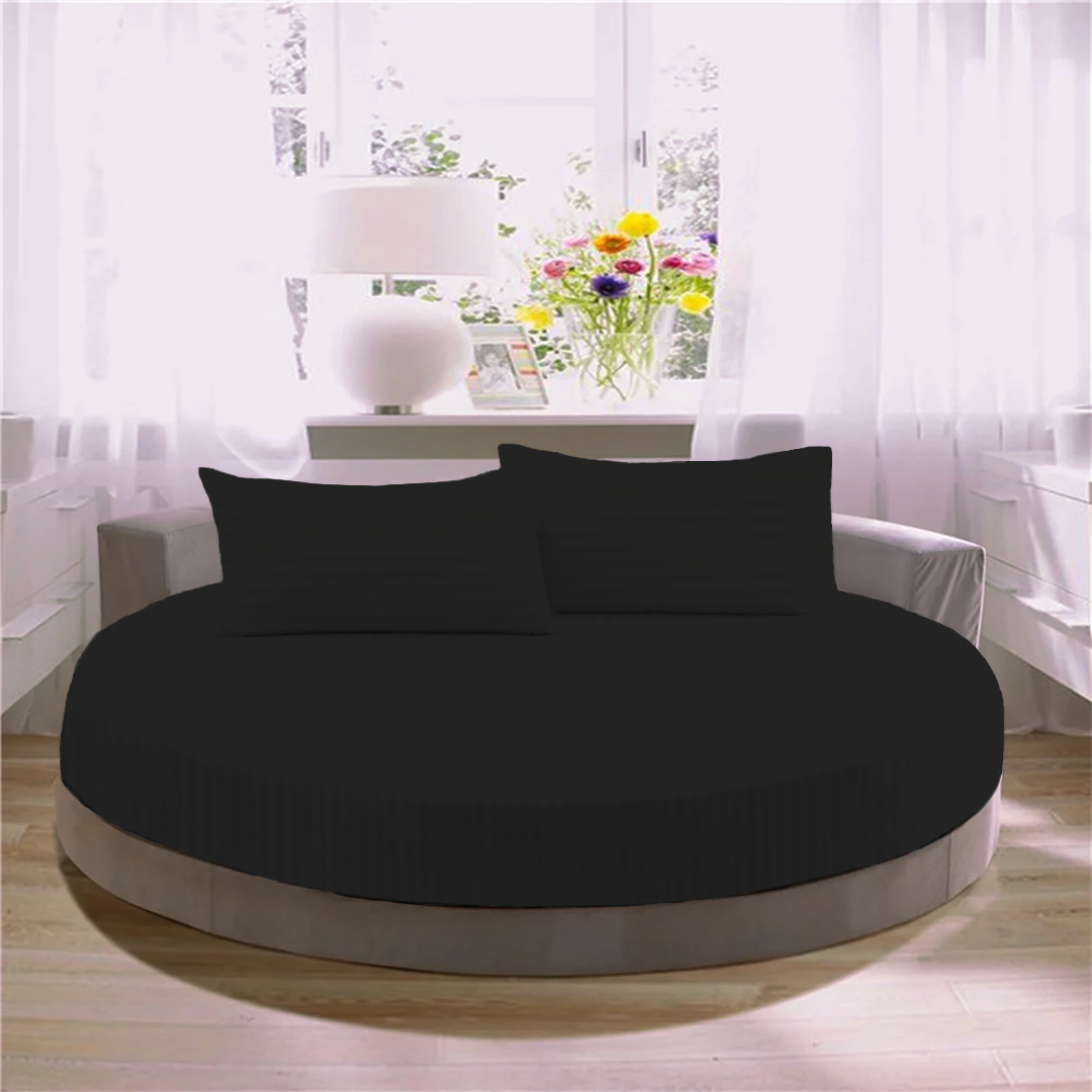 Black Round Stripe Bed Sheets