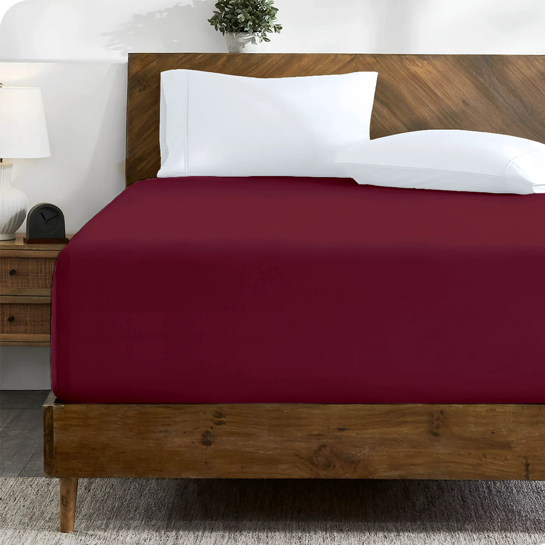Burgundy Fitted Bed Sheet Only