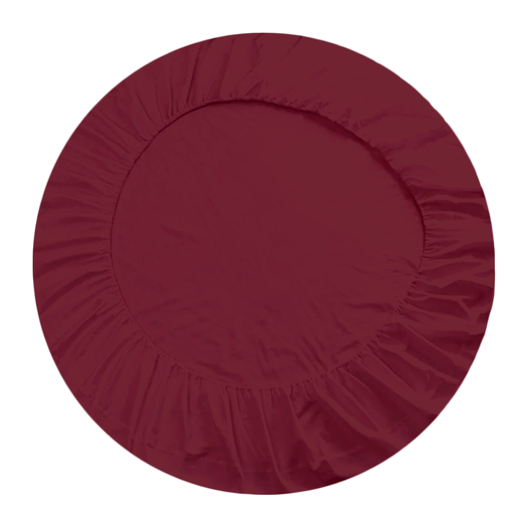 Burgundy Round Fitted Bed Sheet Only