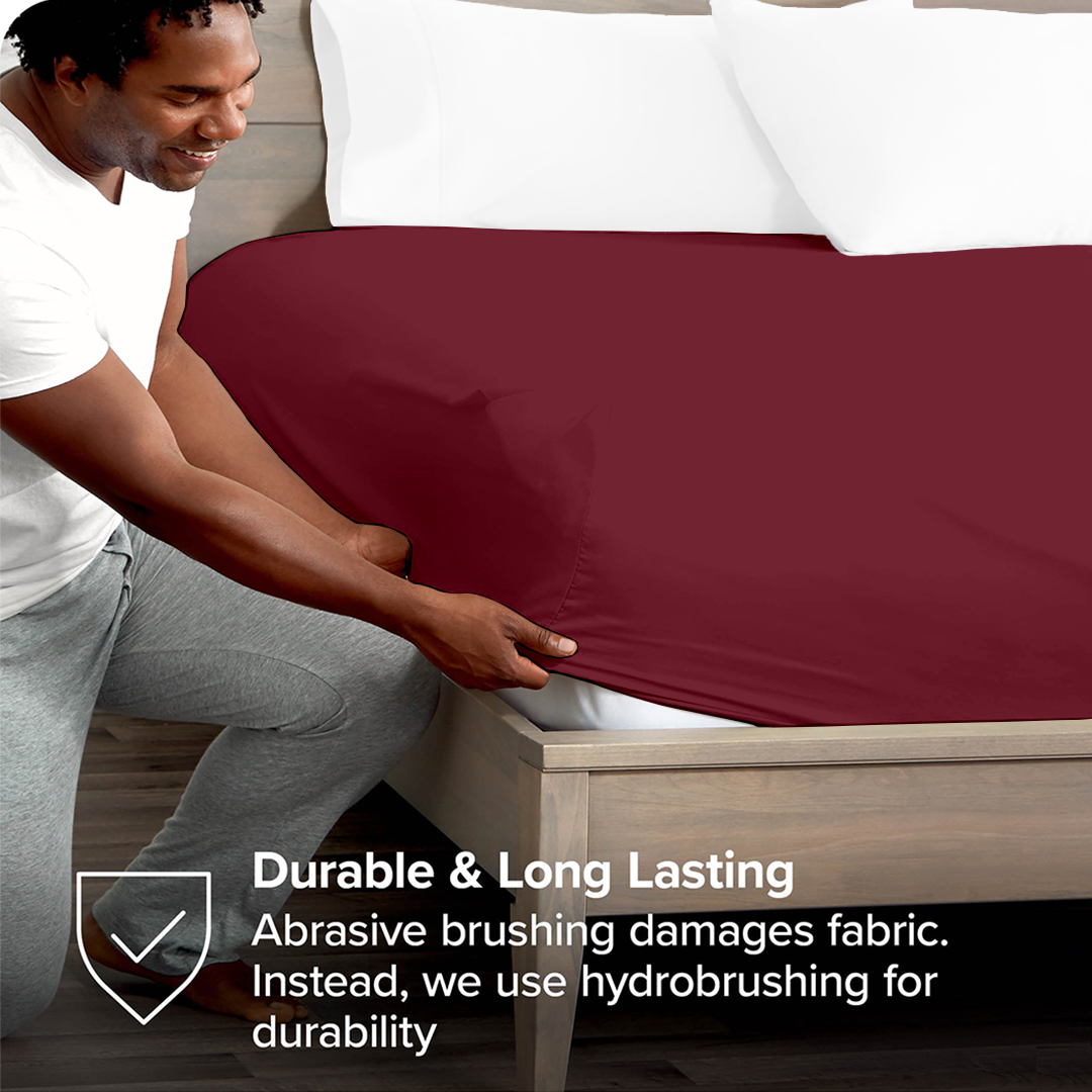 Burgundy Fitted Bed Sheet Only