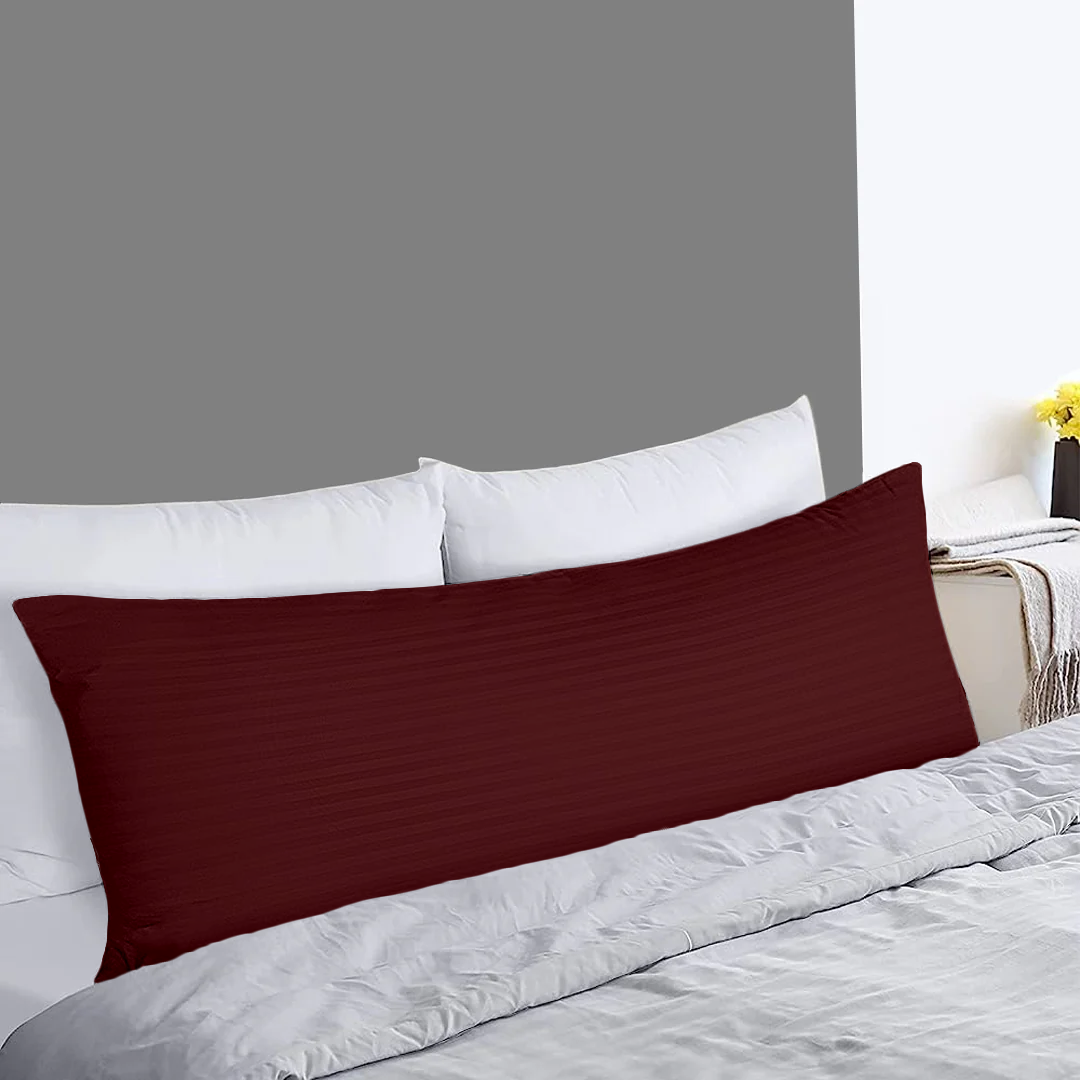 Burgundy Stripe Body Pillow Cases