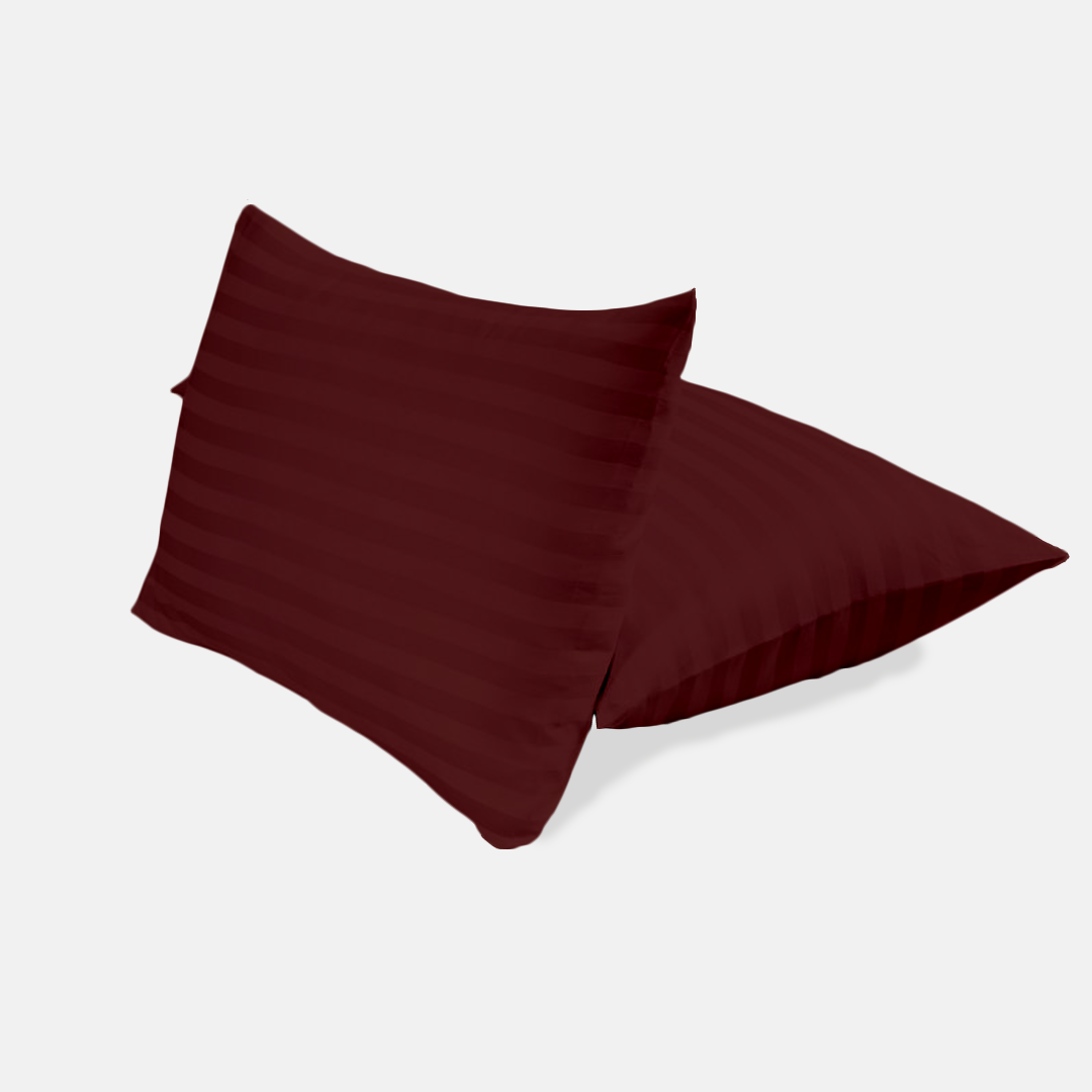 Burgundy Stripe Pillow Cases