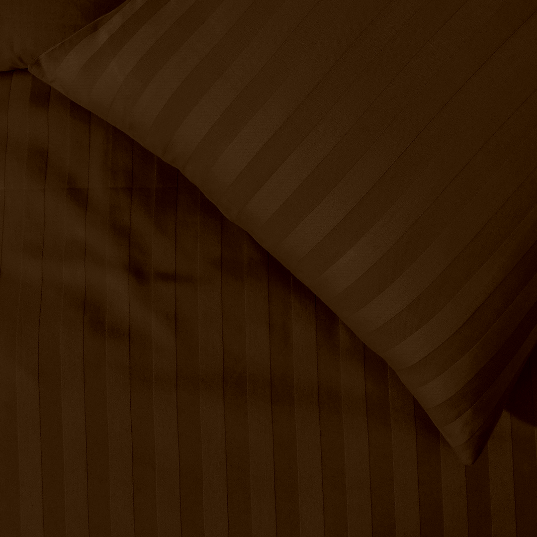 Chocolate Stripe Duvet Cover Set