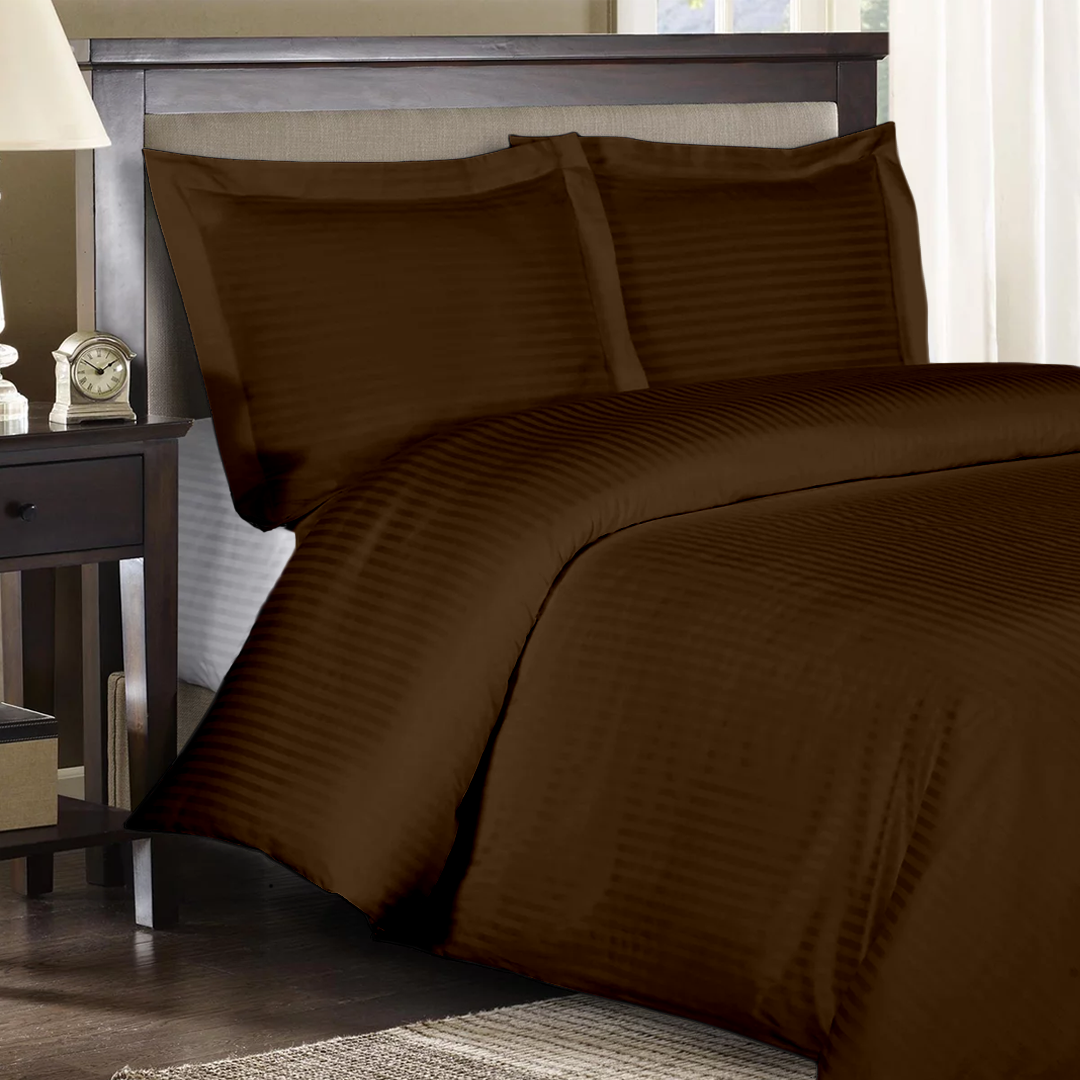 Chocolate Stripe Duvet Cover Set