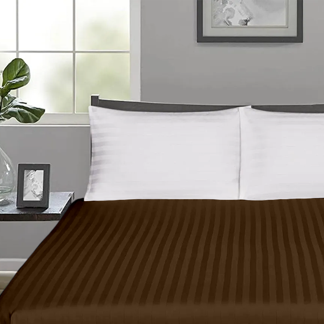 Chocolate Stripe Fitted Bed Sheet Only