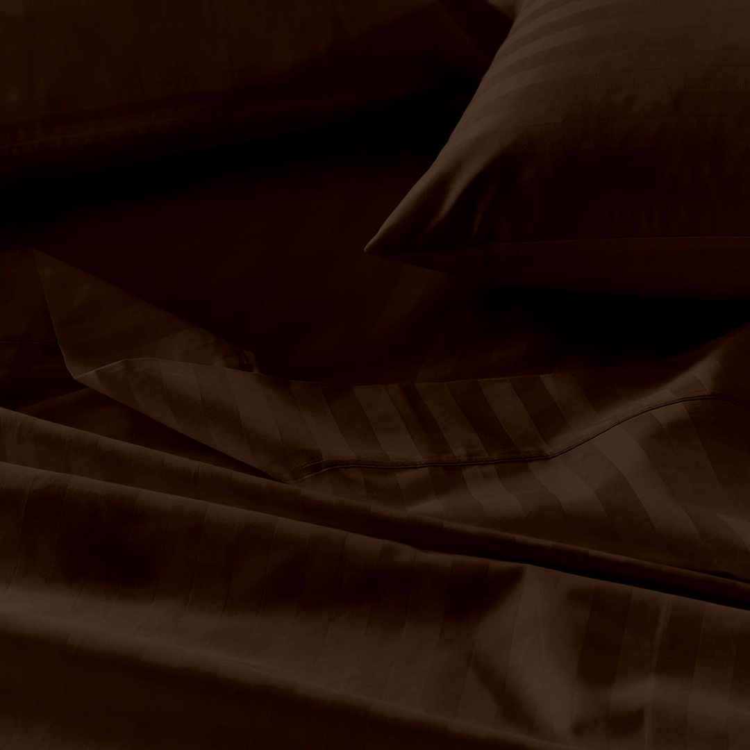 Chocolate Stripe Bed Sheets - ( 4-Piece )