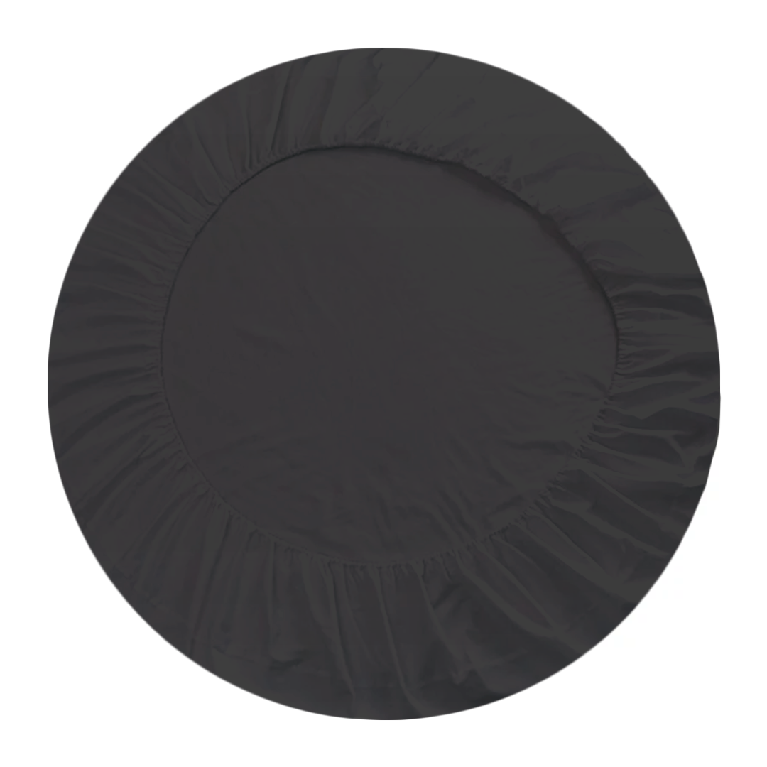 Dark Grey Round Fitted Bed Sheet Only