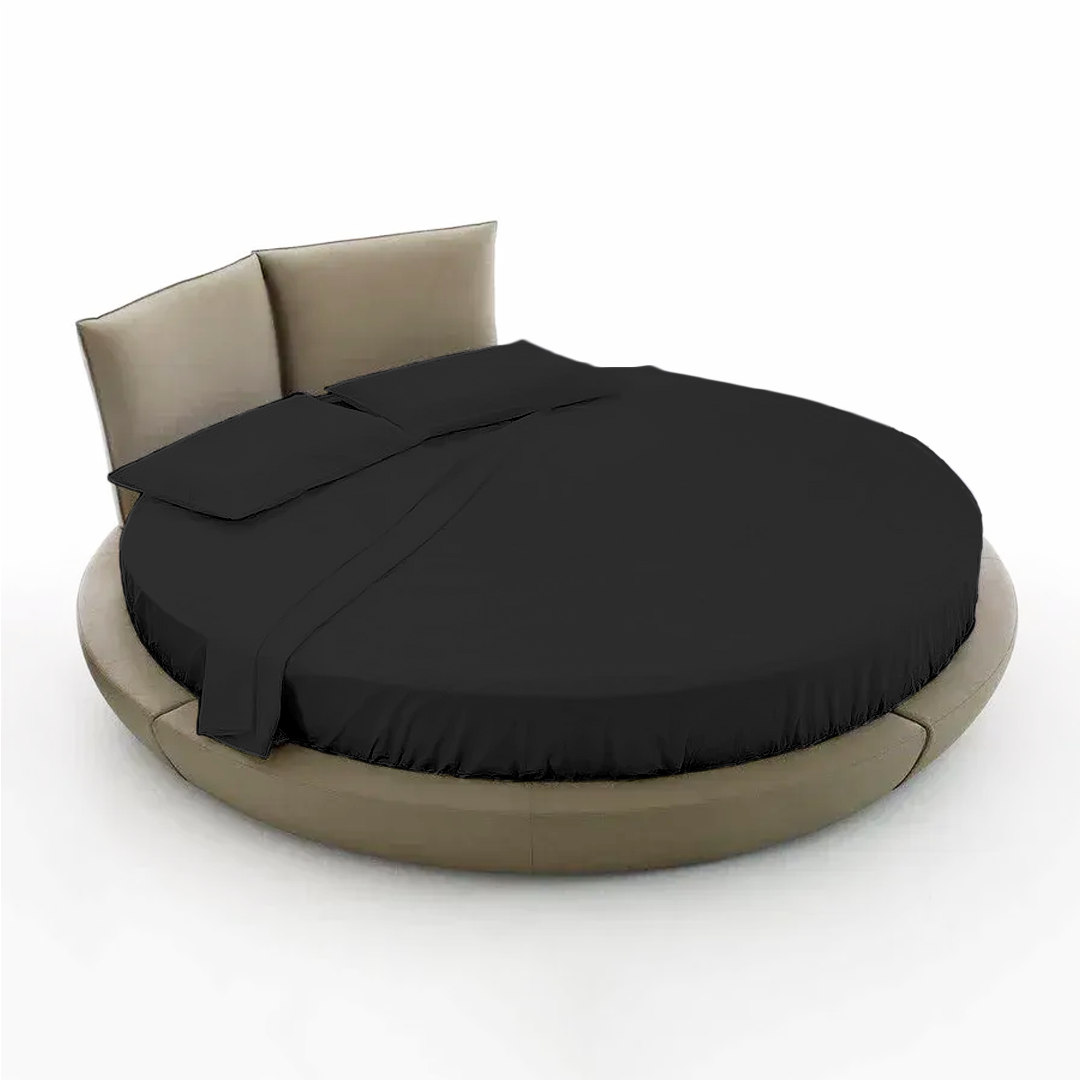 Dark Grey Round Bed Sheets