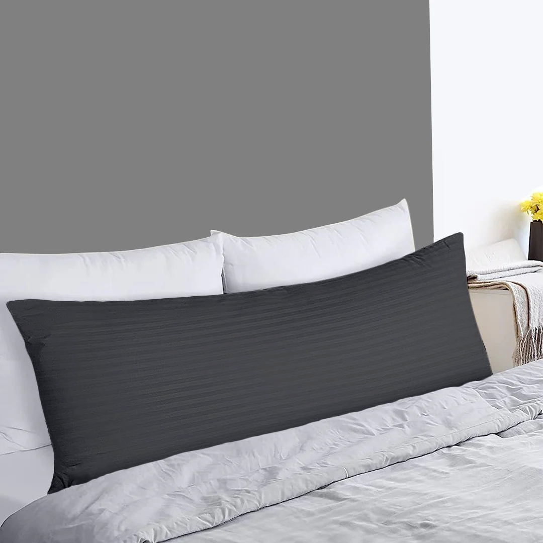 Dark Grey Stripe Body Pillow Cases