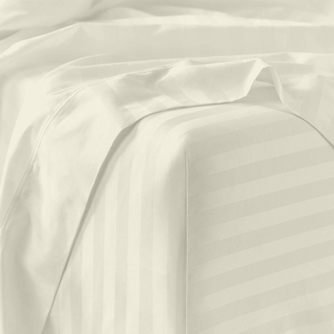 Ivory Stripe Bed Sheets - ( 4-Piece )