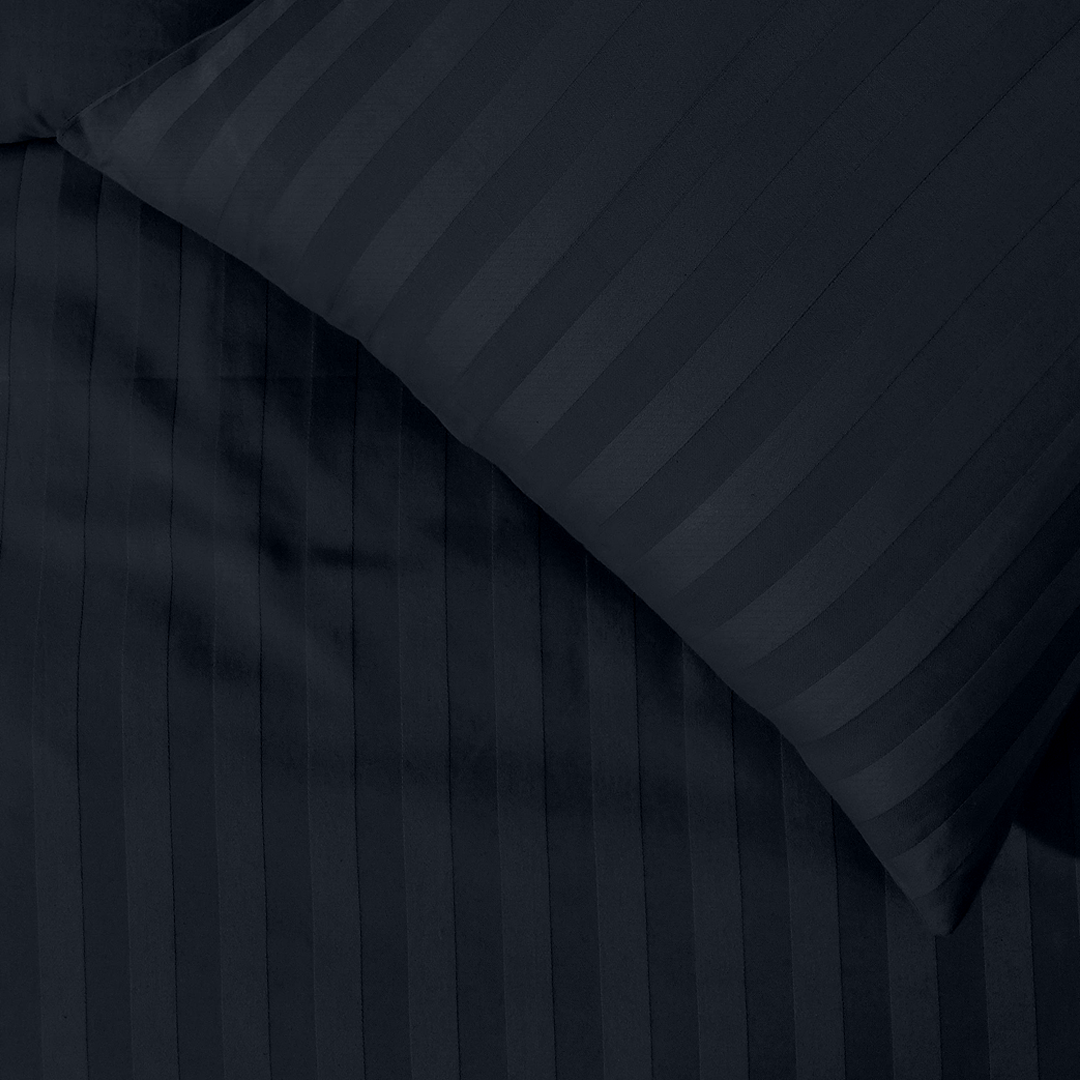 Navy Blue Stripe Duvet Cover Set
