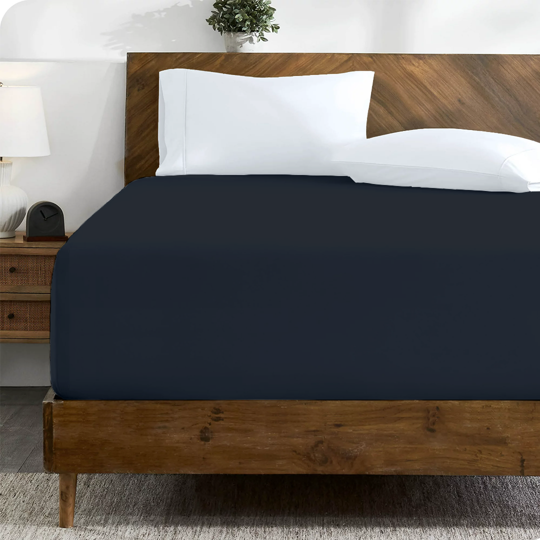 Navy Blue Fitted Bed Sheet Only