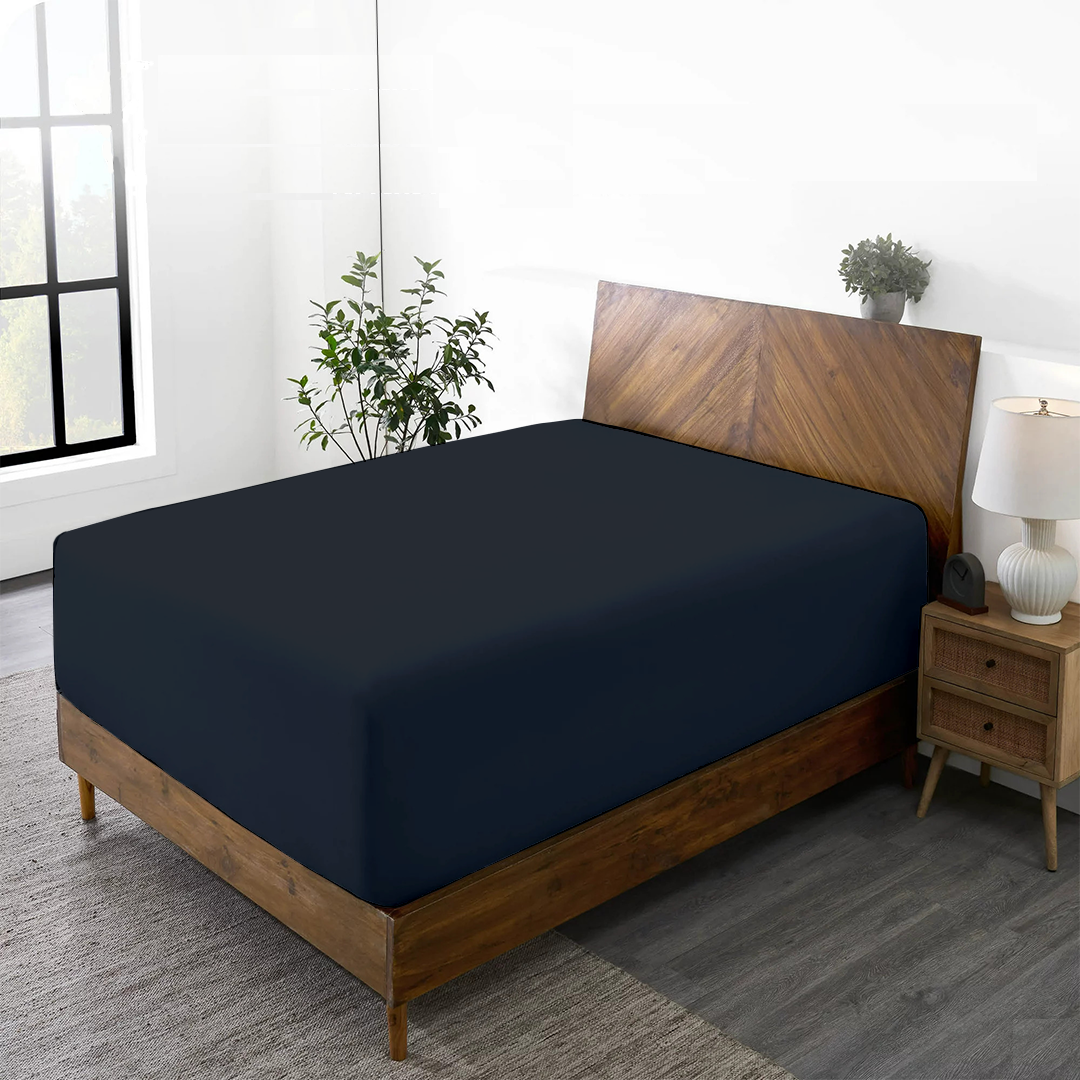 Navy Blue Fitted Bed Sheet Only