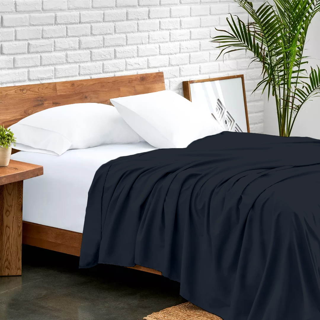Navy Blue Flat Bed Sheet Only