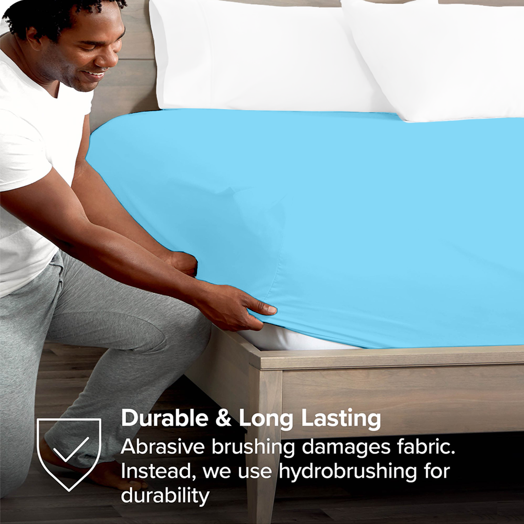 Light Blue Fitted Bed Sheet Only
