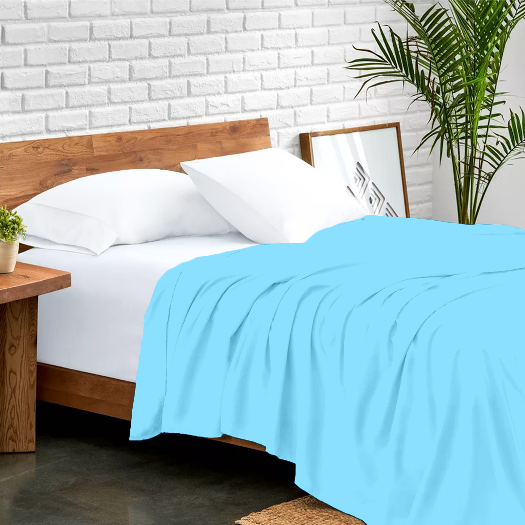 Light Blue Flat Bed Sheet Only