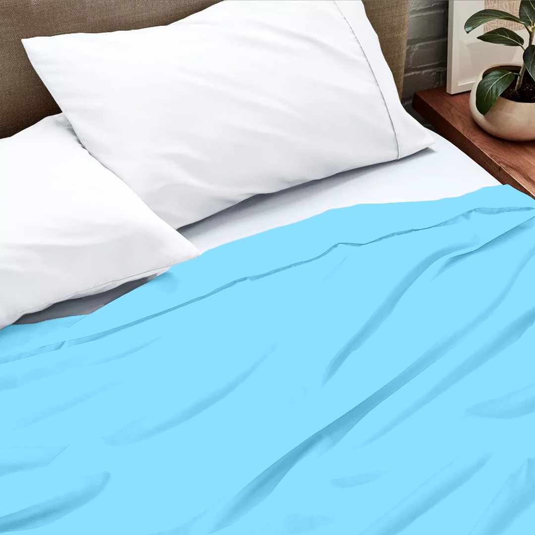 Light Blue Flat Bed Sheet Only