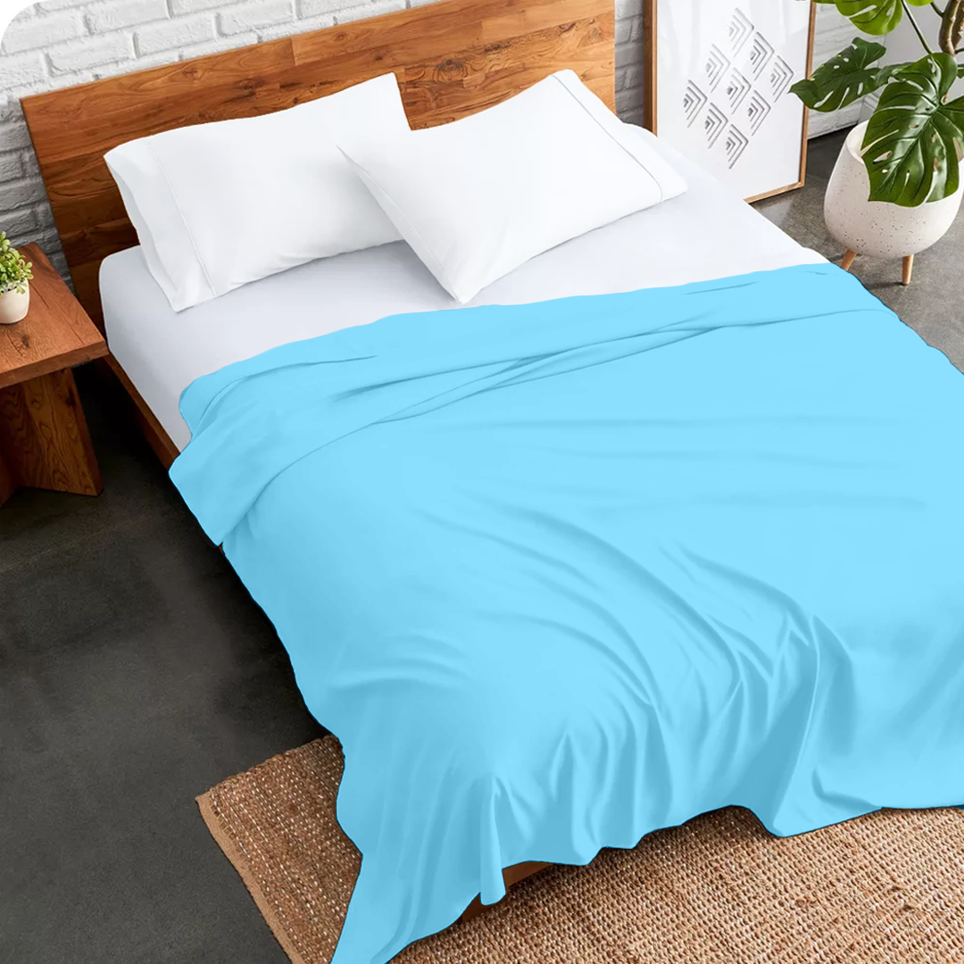 Light Blue Flat Bed Sheet Only