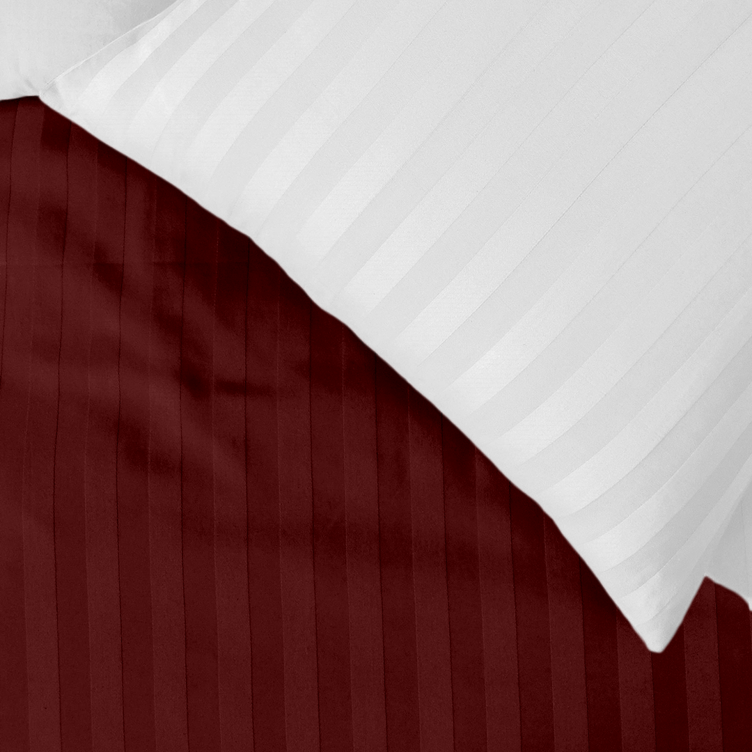 Burgundy Stripe Duvet Cover