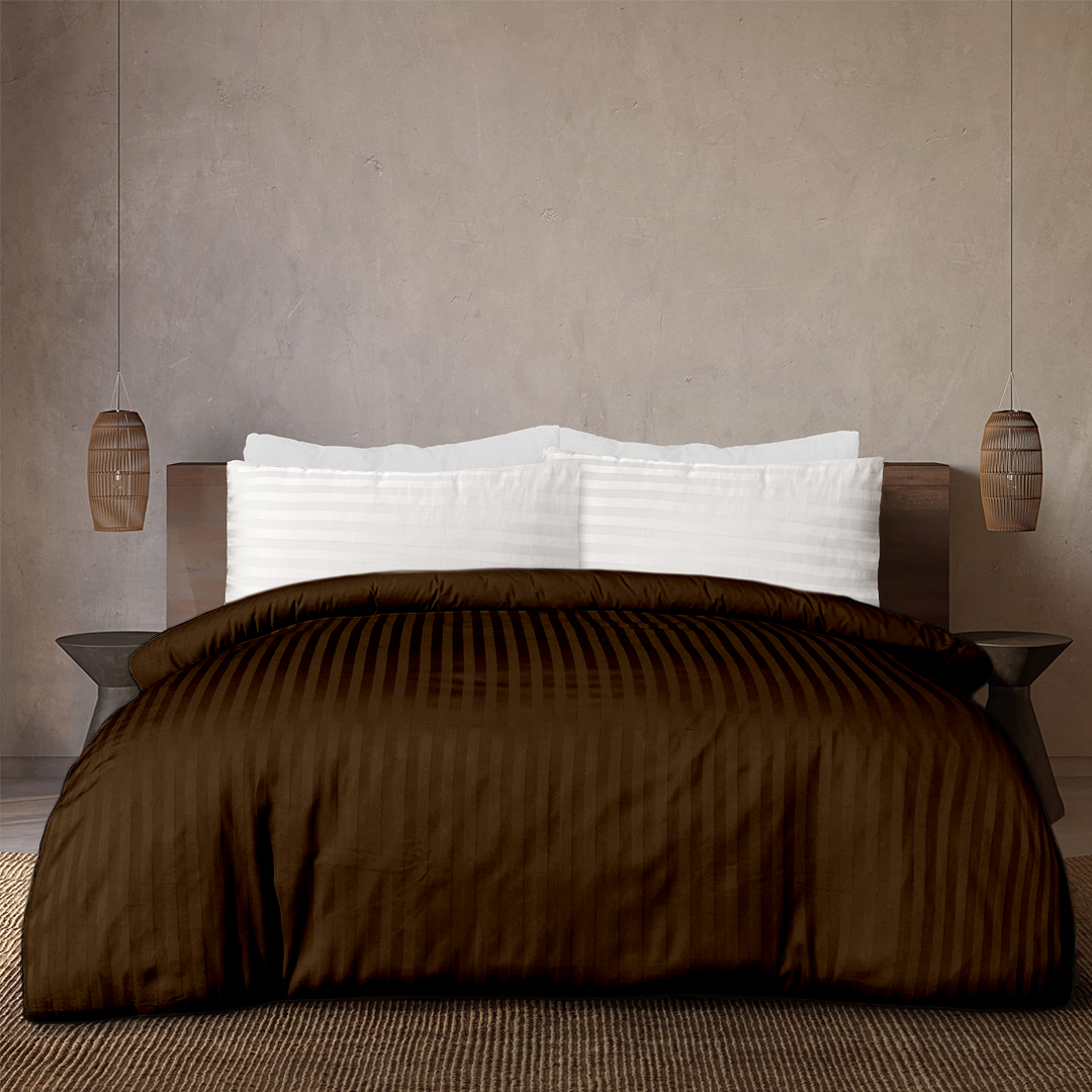 Chocolate Stripe Duvet Cover