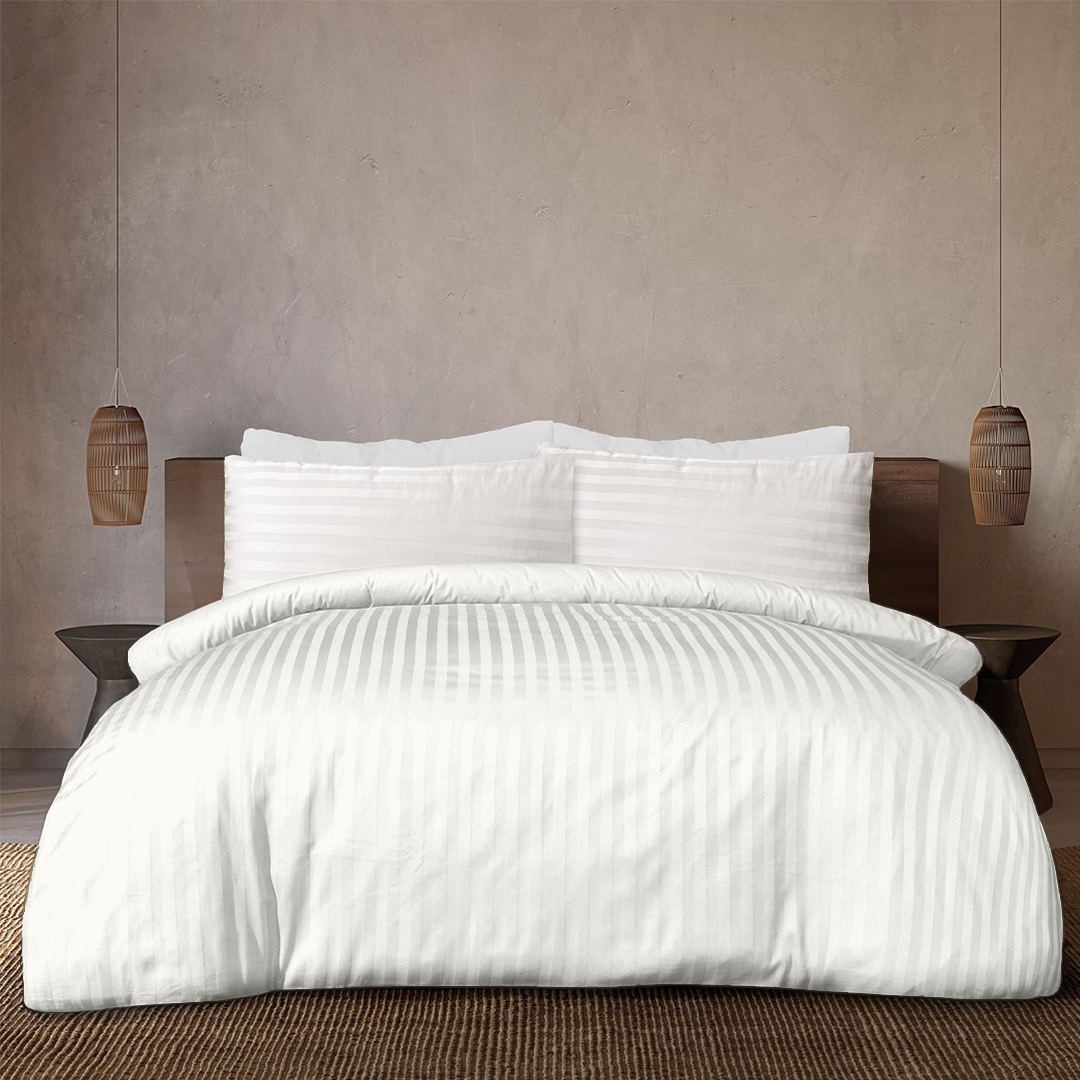 Ivory Stripe Duvet Cover