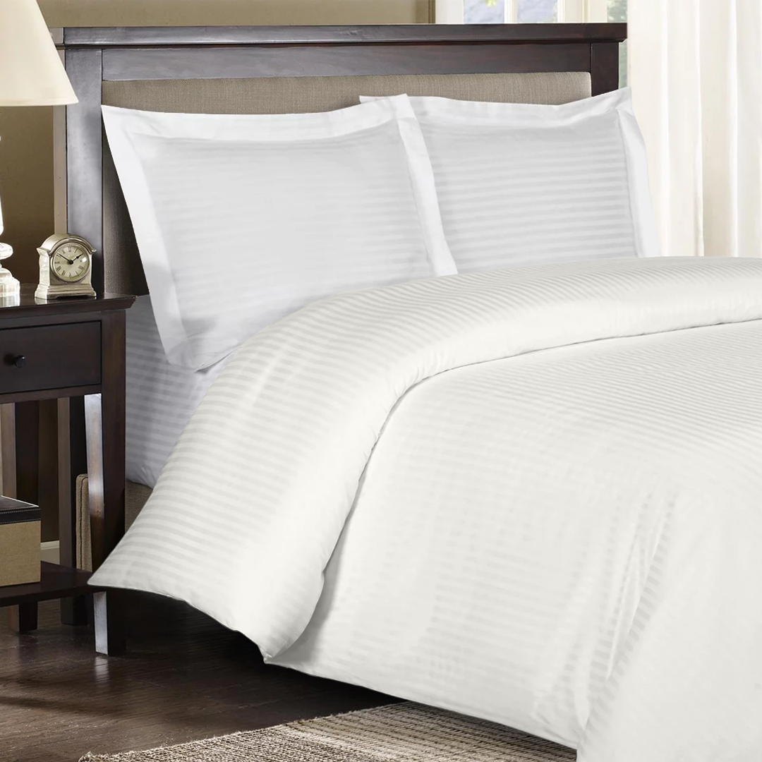Ivory Stripe Duvet Cover