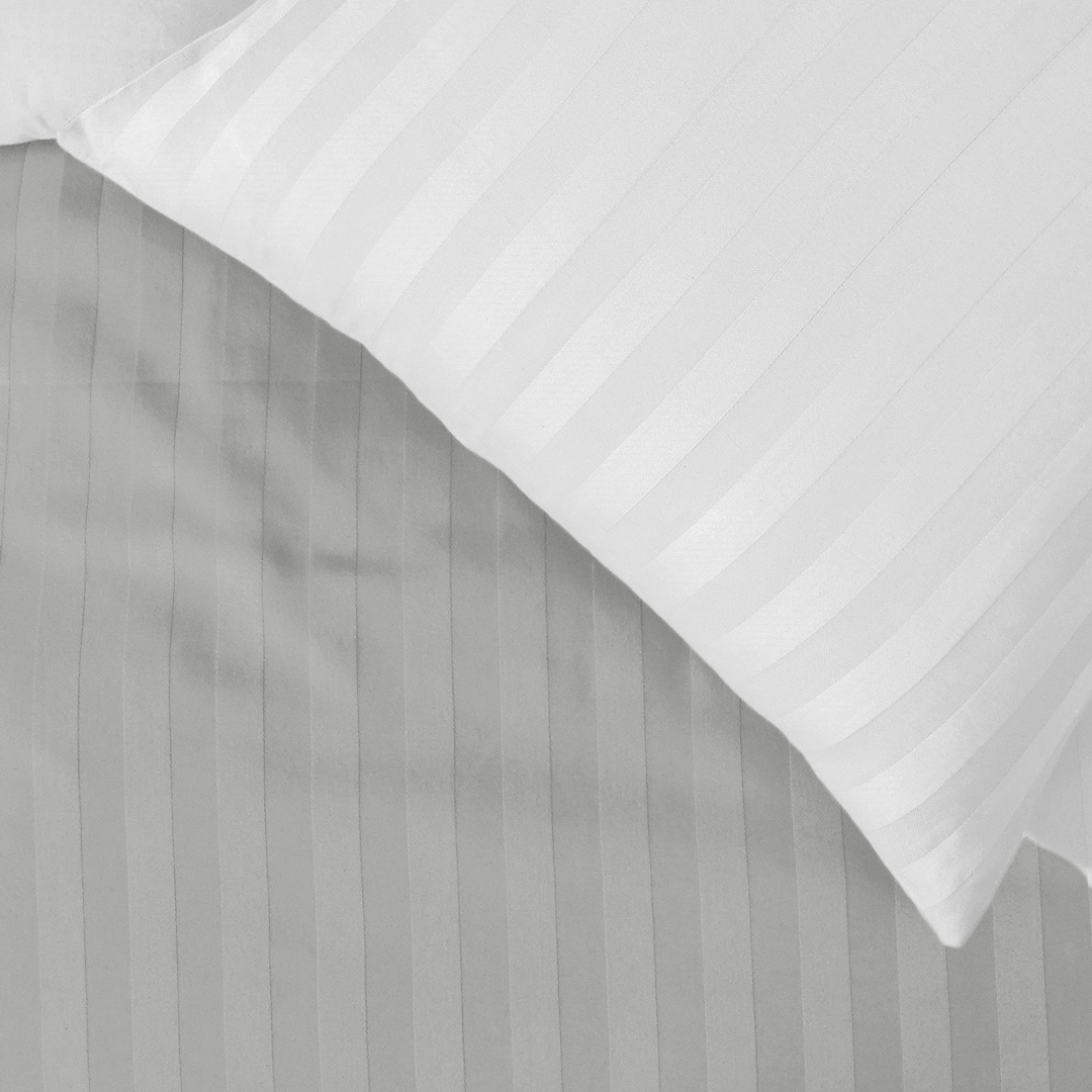 Light Grey Stripe Duvet Cover
