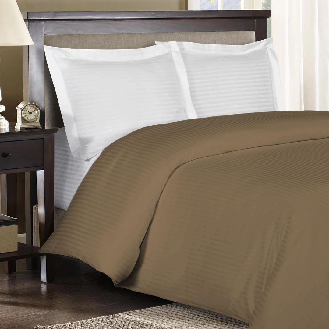 Taupe Stripe Duvet Cover