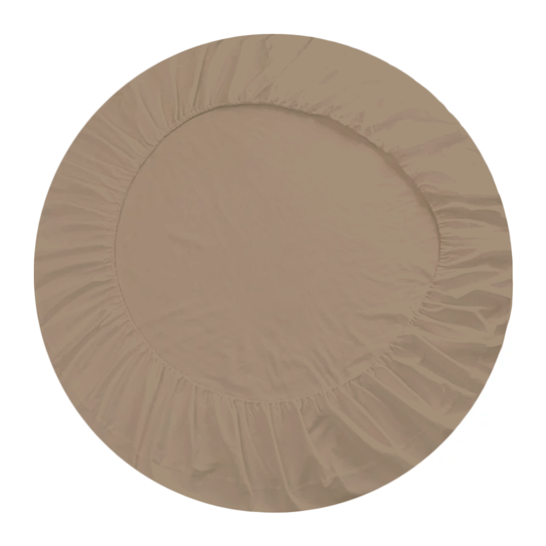 Taupe Round Fitted Bed Sheet Only