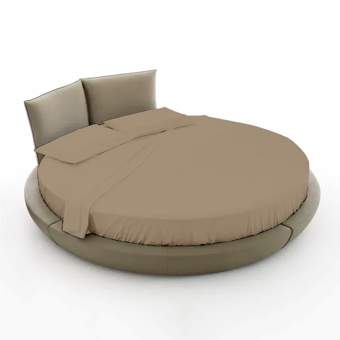 Taupe Round Bed Sheets