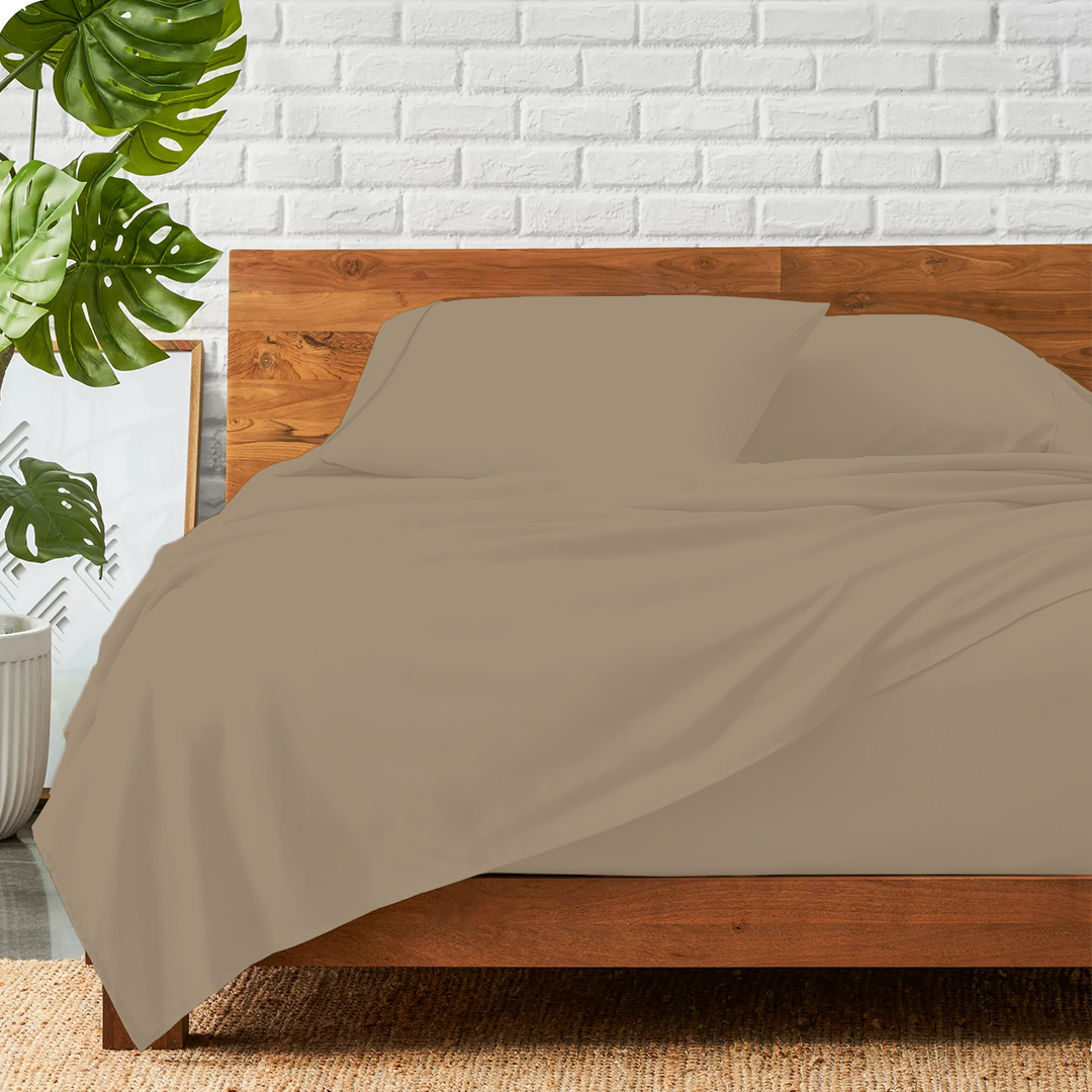 Taupe Bed Sheets - ( 4-Piece )