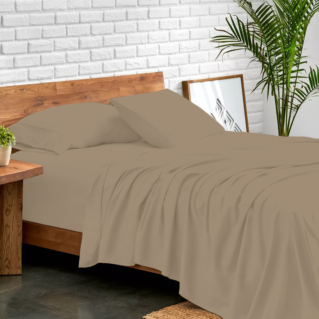 Taupe Bed Sheets - ( 4-Piece )
