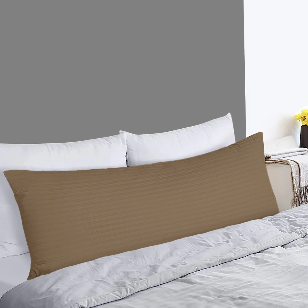 Taupe Stripe Body Pillow Cases