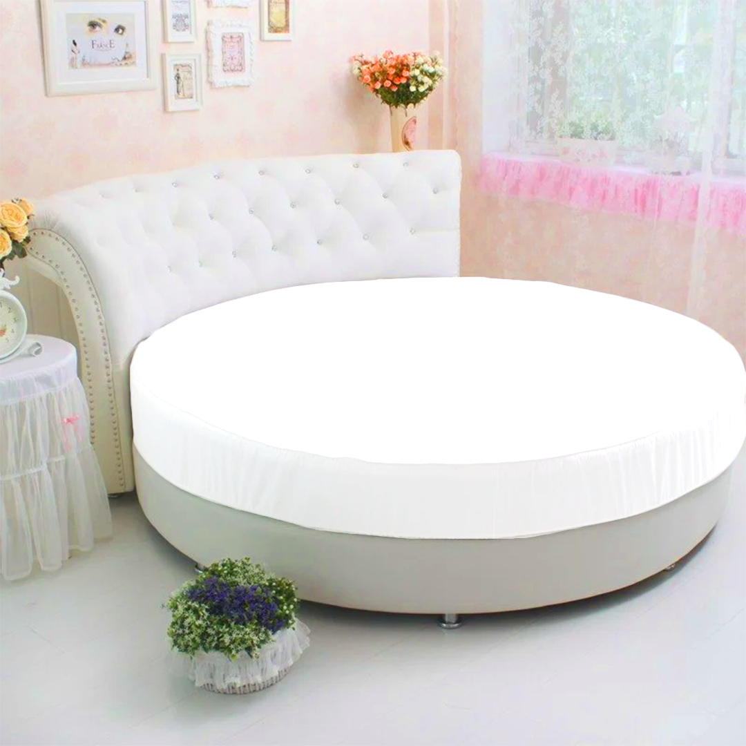 White Round Fitted Bed Sheet Only