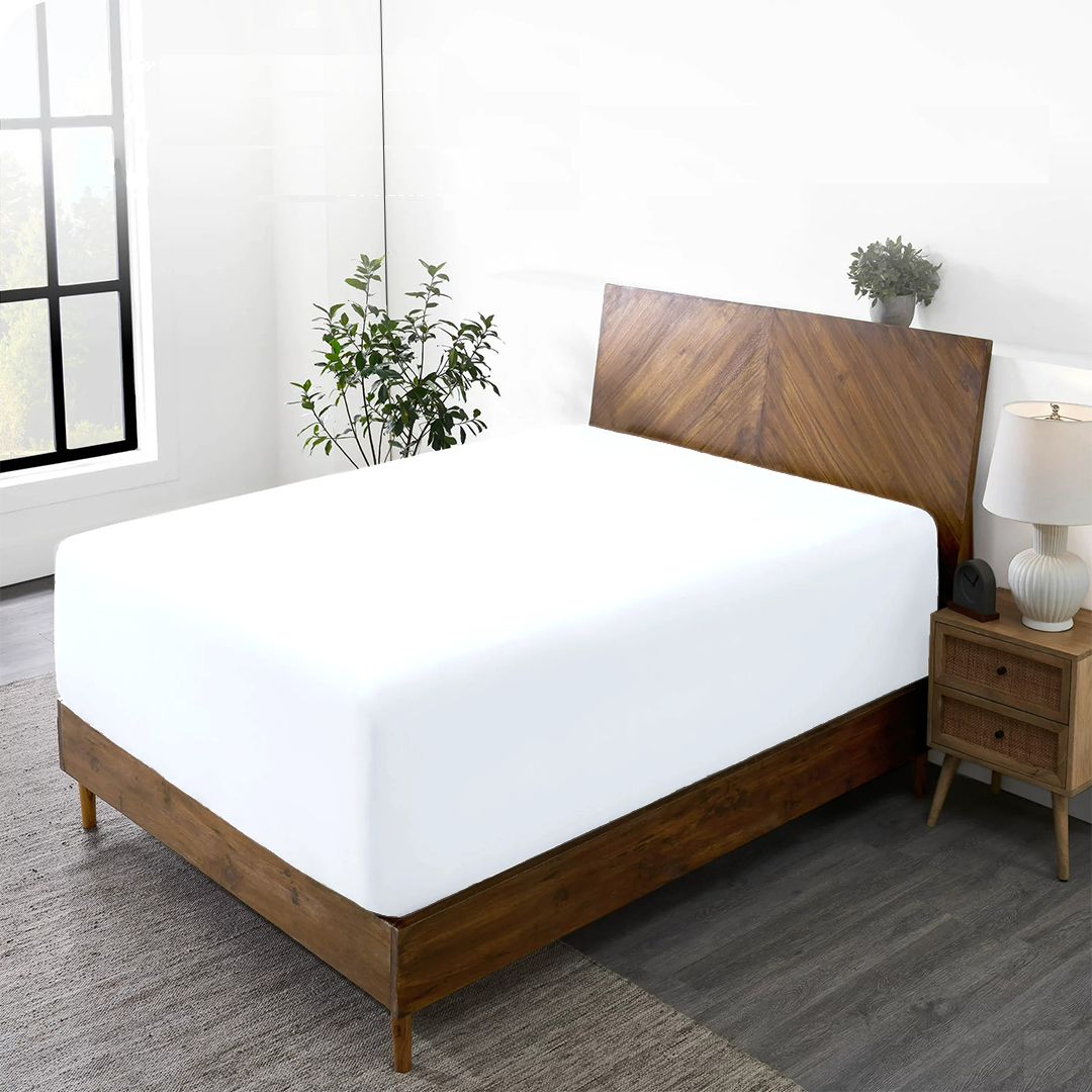 White Fitted Bed Sheet with Pillowcase