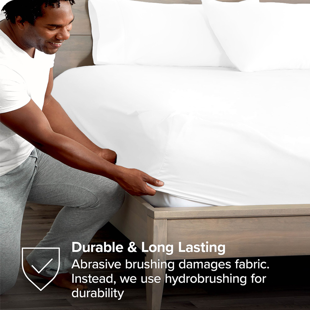 White Fitted Bed Sheet with Pillowcase