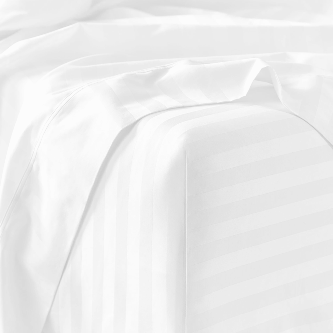 White Stripe Bed Sheets- ( 4-Piece )