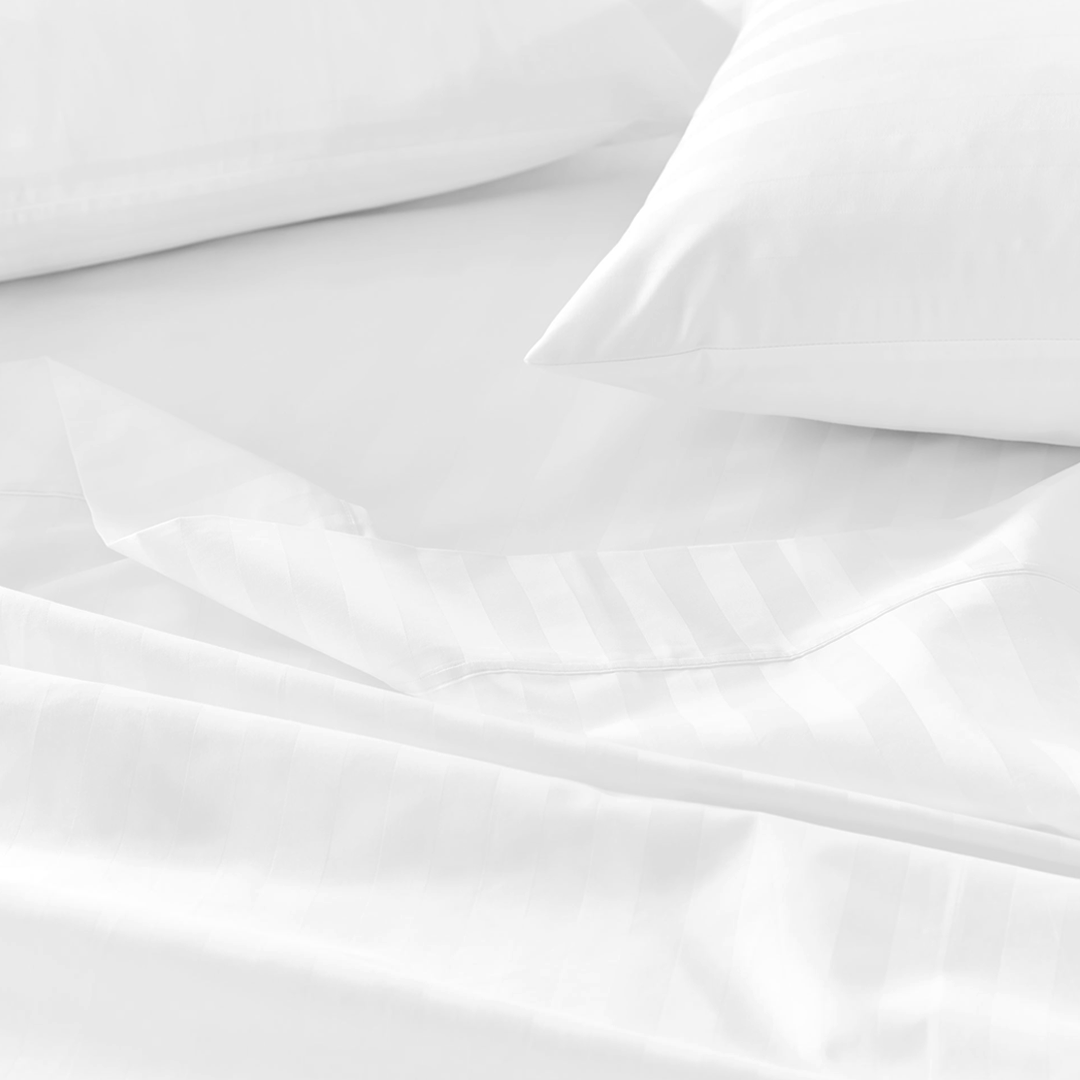 White Stripe Bed Sheets- ( 4-Piece )