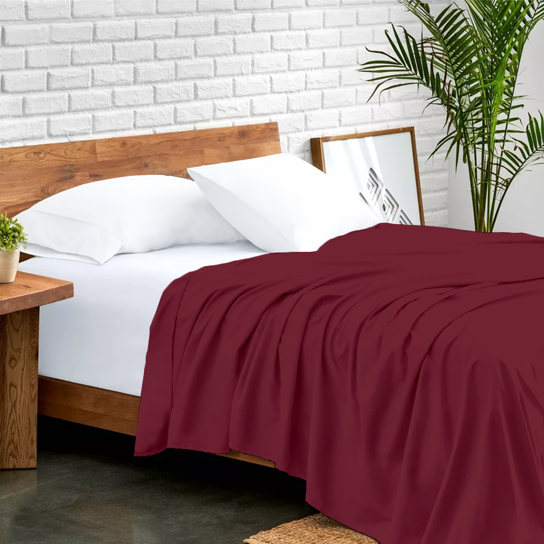 Burgundy Flat Bed Sheet Only