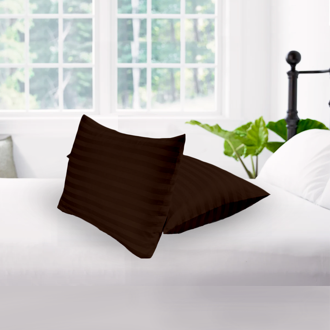 Chocolate Stripe Pillow Cases