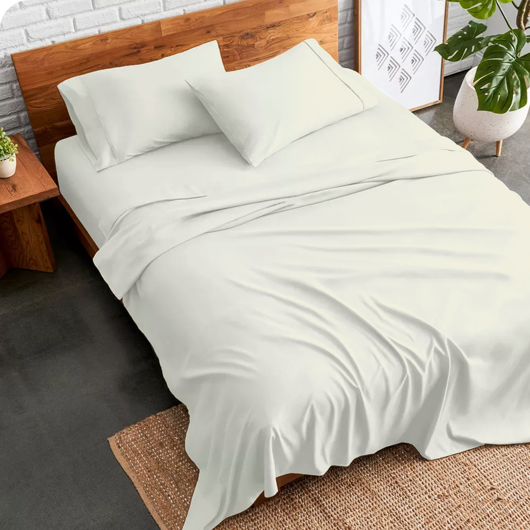 Ivory Bed Sheets - ( 4-Piece )