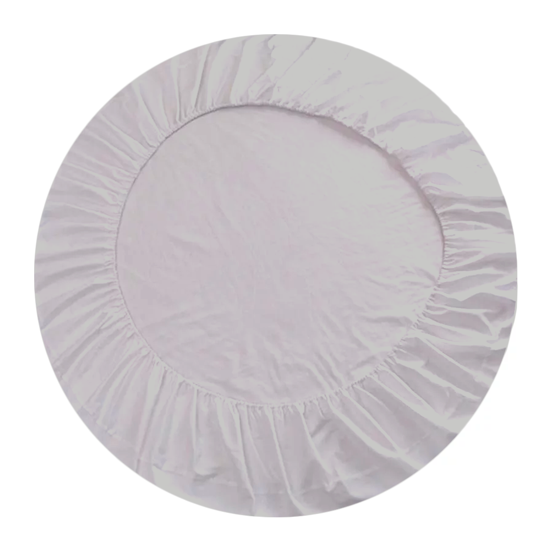 Light Grey Round Fitted Bed Sheet Only