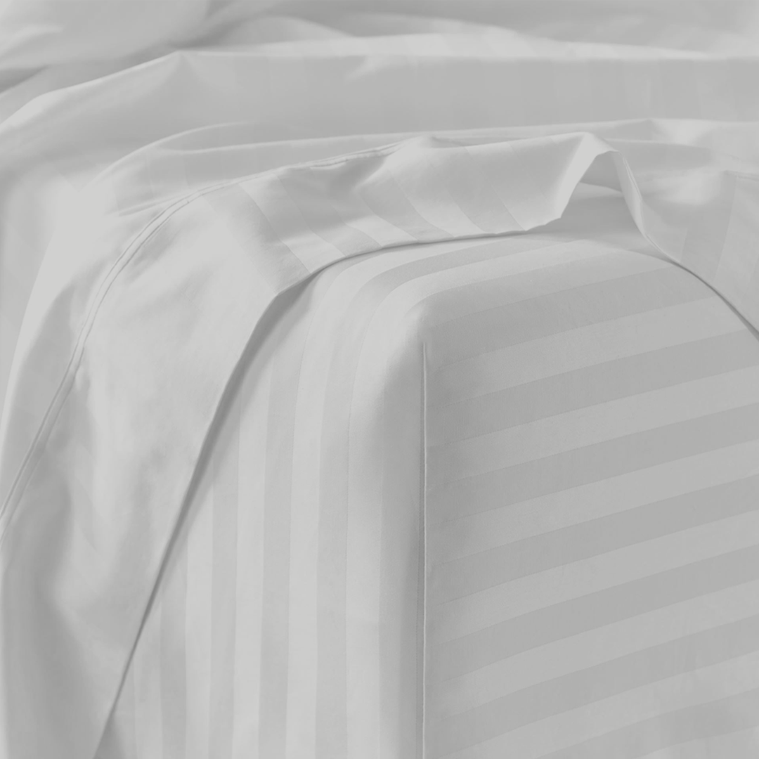 Light Grey Stripe Bed Sheets - ( 4-Piece )