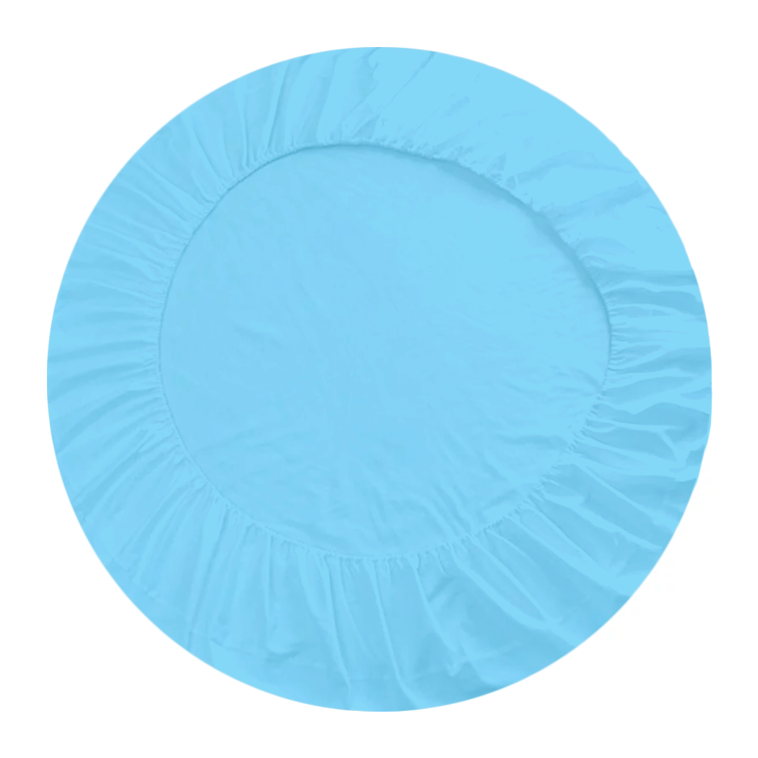 Light Blue Round Fitted Bed Sheet Only