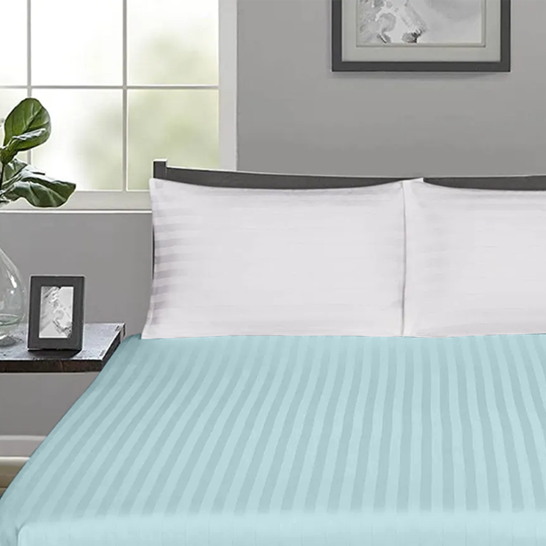 Light Blue Stripe Fitted Bed Sheet Only